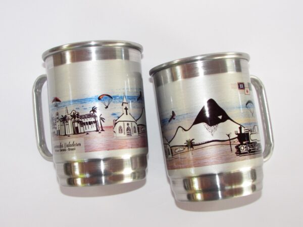 Caneca Arte ilustração Governador Valadares em Alumínio