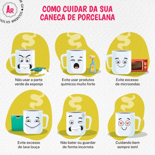 como cuidar da caneca de porcelana do Ateliê Aline Ribeiro